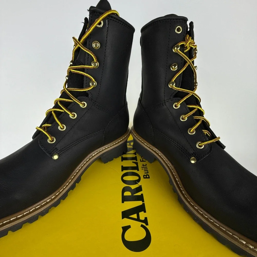 Carolina 8 Inch Steel Toe Logger Boots Mens 9 2E Black‎ CA9823 Waterproof